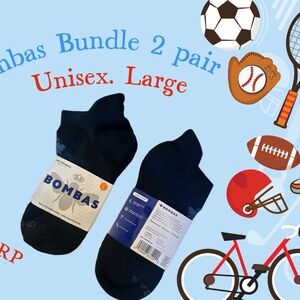 BOMBAS Ankle Socks. Unisex 2pr Bundle LARGE NWT